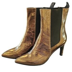 NEW Vagabond Shoemakers Whitney Heeled Chelsea Boot Bronze $160 point toe Sz 38